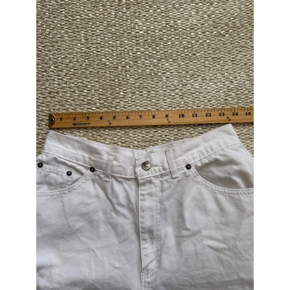Vintage Chic White Denim High Waisted‎ Mom Shorts Womens Size 12 90's
